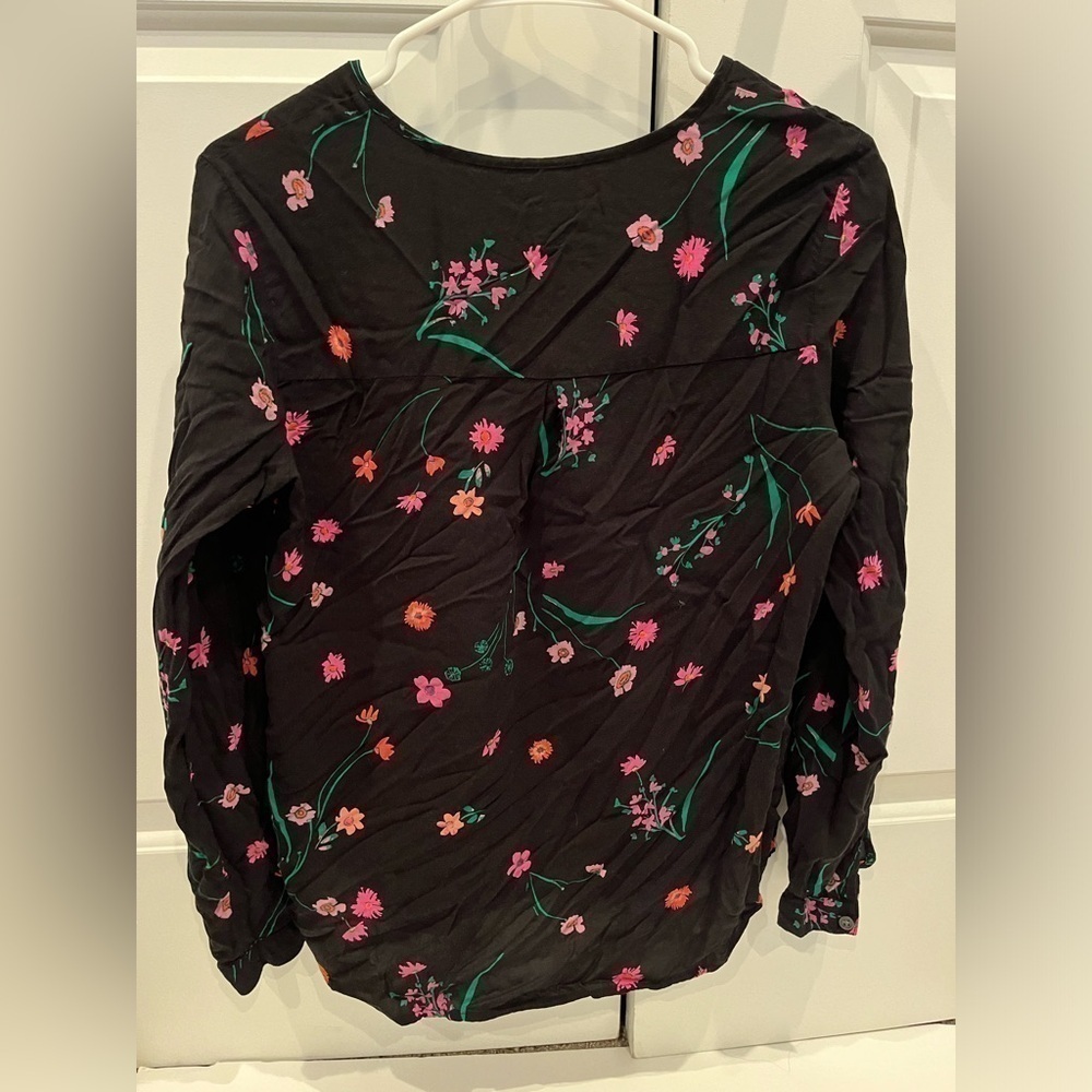 Gap Floral Long sleeve Medium Black - Picture 2 of 4
